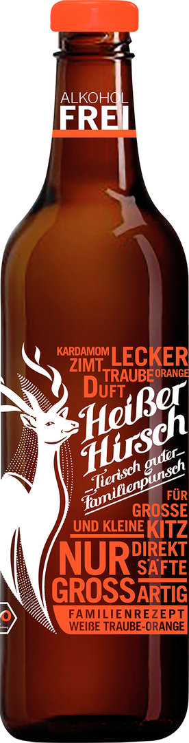 Heißer Hirsch Weiße Traube-Orange  Familienpunsch oekowein alkoholfrei