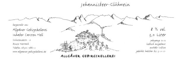 Johannisbeer Glühwein Bag in Box 3 Liter Allgäuer Gebirgskellerei